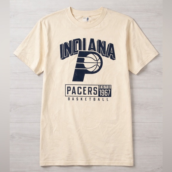 NBA Other - NWT [NBA] Indiana Pacers NBA Short-Sleeved T-Shirt Off White/Navy Men’s L XL 2XL